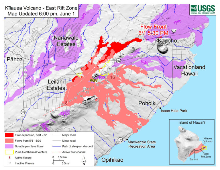 VIDEO: 11 pm Eruption Update – Lava Is Quarter Mile From Four Corners