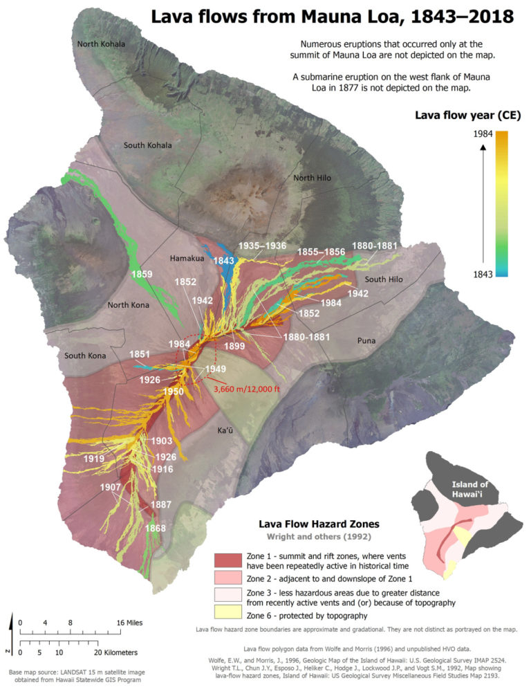 New Maps Illustrate Kilauea, Mauna Loa Geologic History