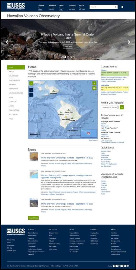 VOLCANO WATCH: USGS HVO Launches Revamped Website