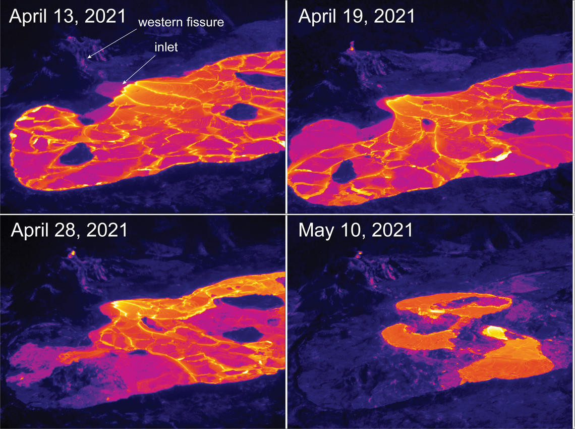 Kilauea Volcano Eruption Rate Decreases Glow Diminishes