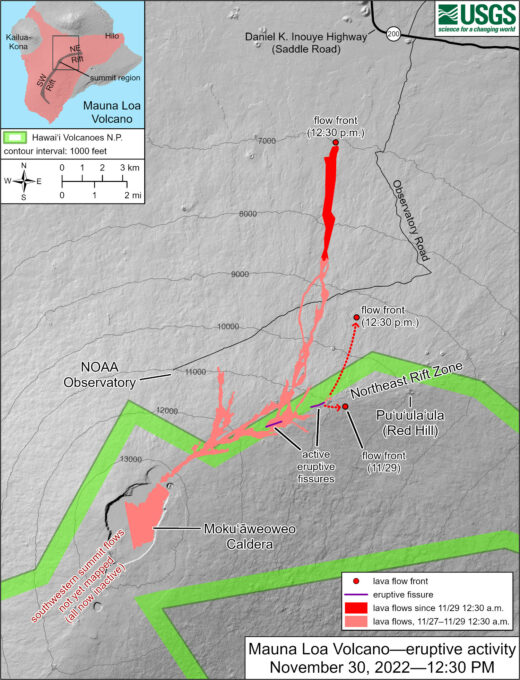 VIDEO: New Mauna Loa Eruption Maps Show Lava Advance, Viewing Area