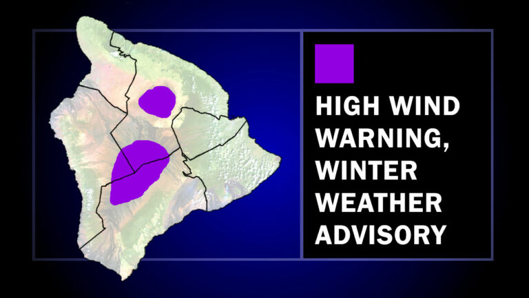 Winter Weather Advisory High Wind Warning For Hawaiʻi